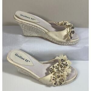 Vintage Geller II Floral Beaded Mules-Size 7.5